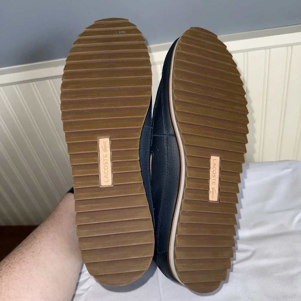 Lacoste Sauville Mid Chukka Style Boot Ugh Insoles Navy Blue Suede Mens 12